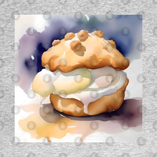 National Cream Puff Day- January 2 - Watercolor by Oldetimemercan